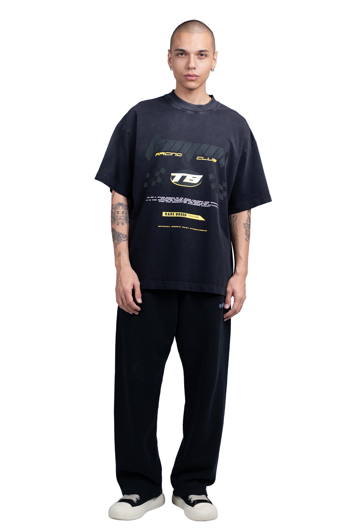 TS RACING ACID WASH T-SHIRT-BLACK