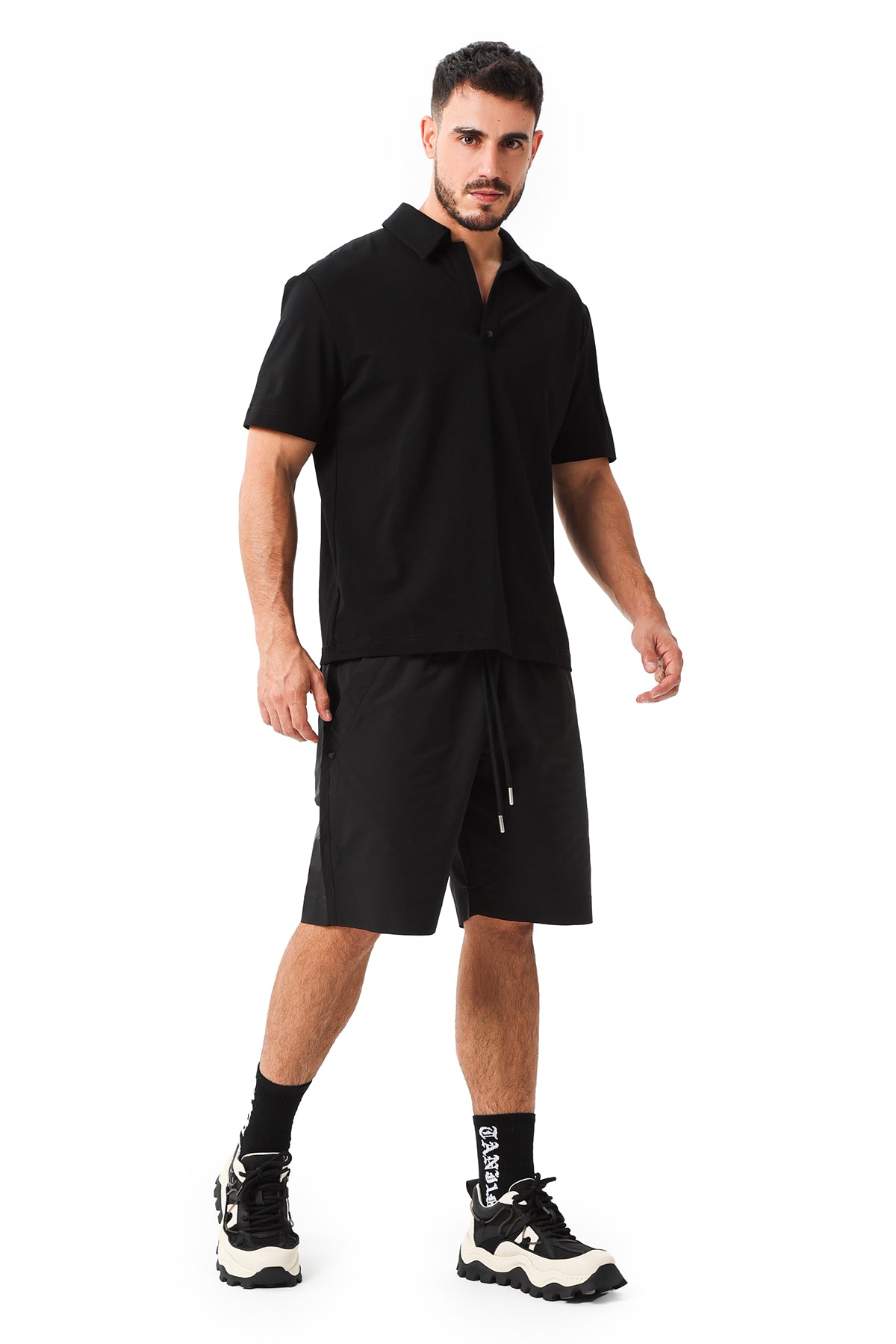 T SQUAD POLO T-SHIRT - BLACK