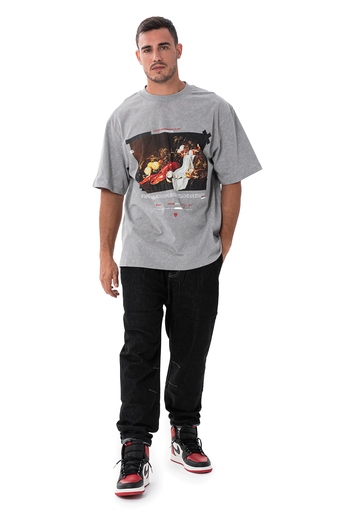 RENAISSANCE ARTWORK T-SHIRT - GREY