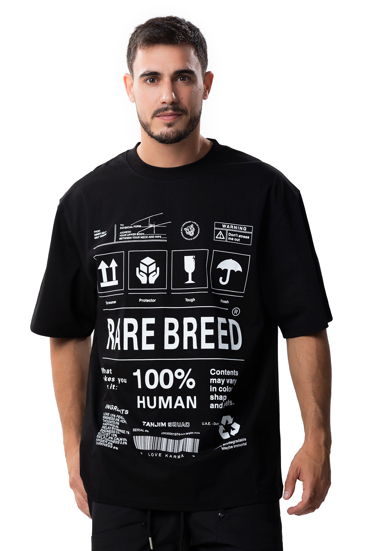 100% HUMAN T-SHIRT - BLACK