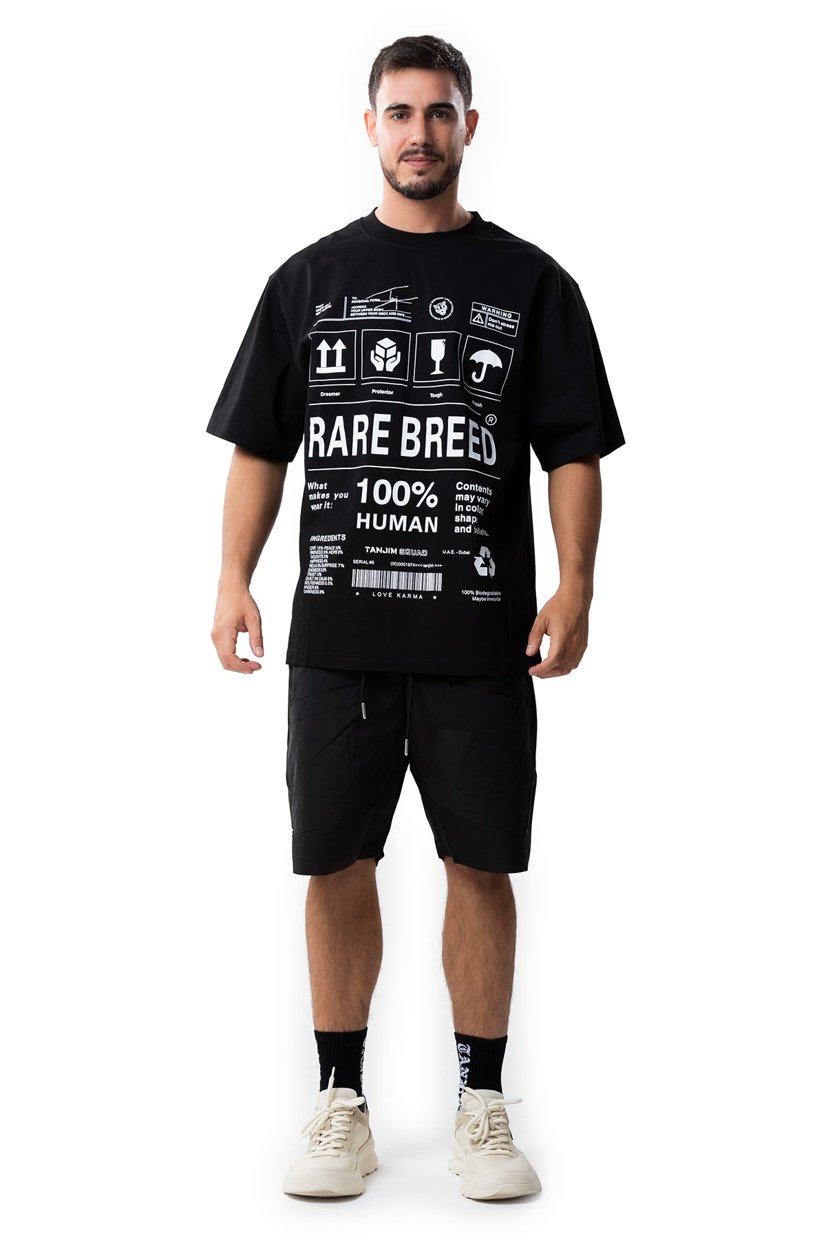 100% HUMAN T-SHIRT - BLACK