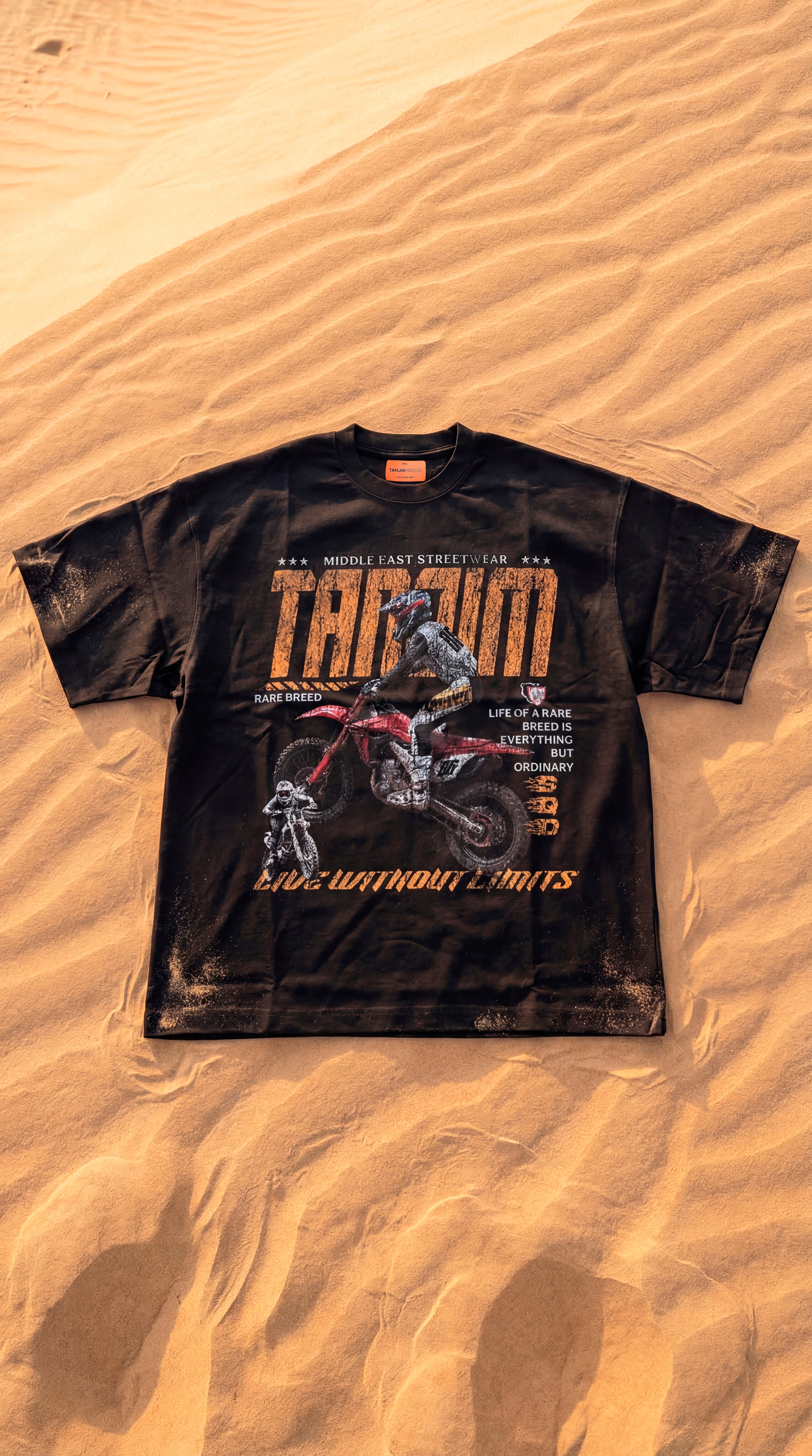 RARE BREED TEE – DESERT MOTO BLACK
