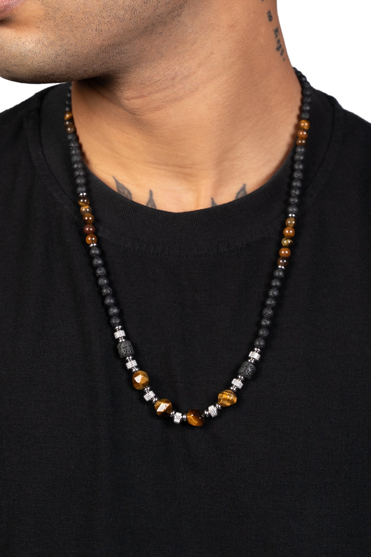 LAVA STONE BEADED NECKLACE