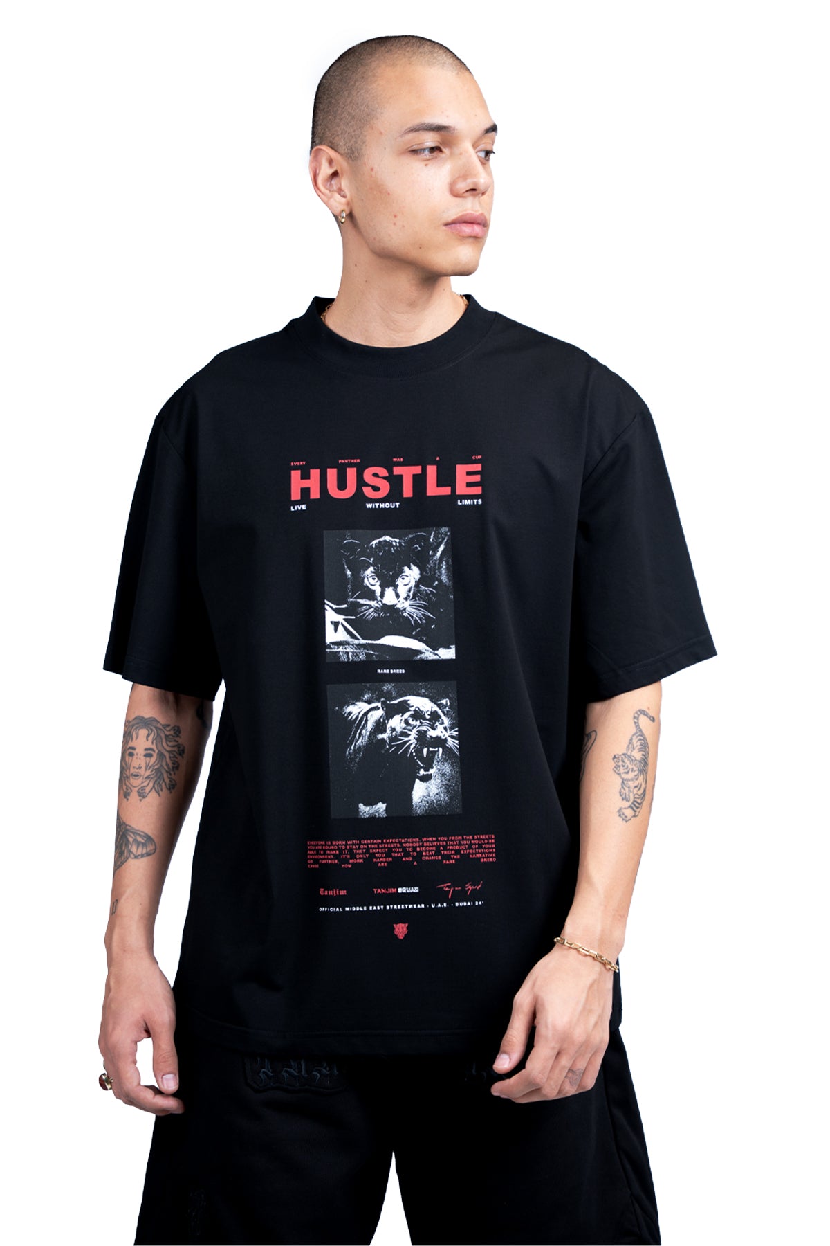 HUSTLE T-SHIRT - BLACK