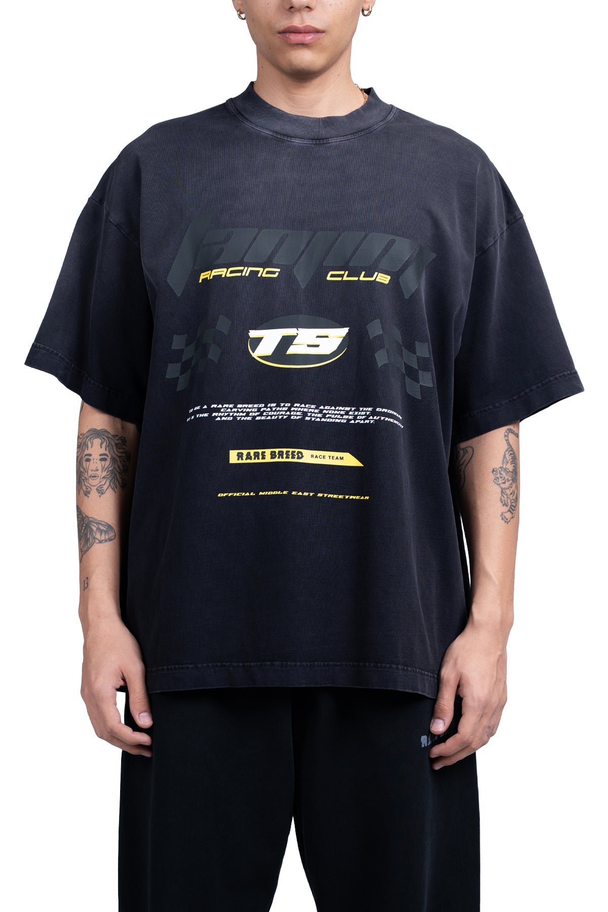 TS RACING ACID WASH T-SHIRT-BLACK