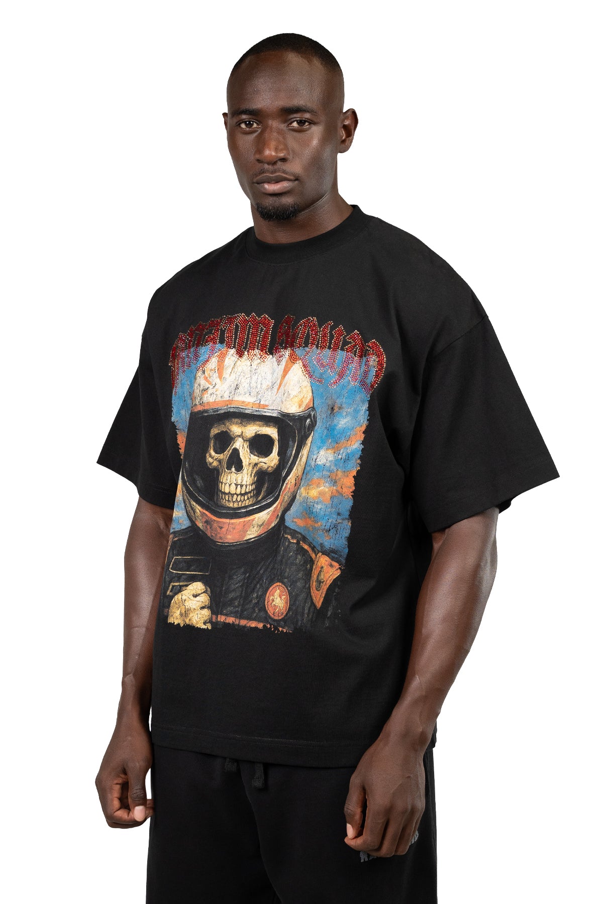 TS SKULL HELMET T-SHIRT-BLACK